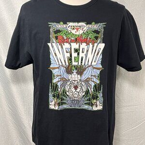 Rick and Morty Graphic T Shirt XL Black Hot Topic Adult Swim Cartoon